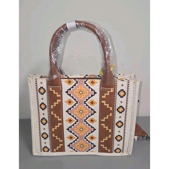 Wrangler Western Boho Aztec Tote Bag/Crossbody WG2202-8120SCF New With Tags - Picture 2 of 9
